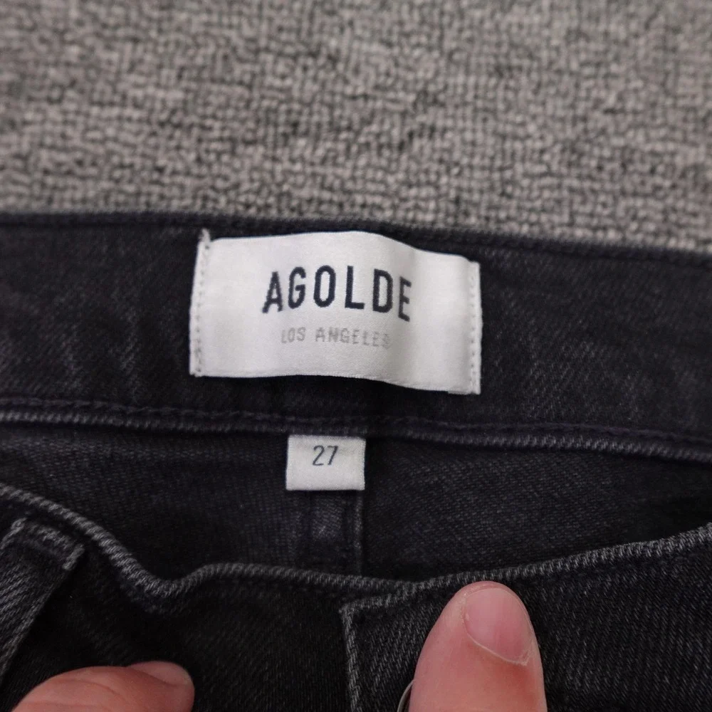AGOLDE Nico Jeans Womens 27 Black Wash High Rise Slim Straight 27x28 Denim
